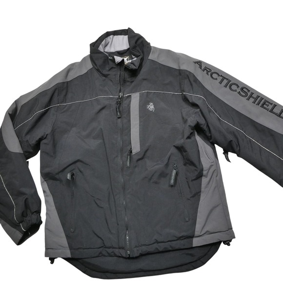 Legendary Whitetails Other - Legendary Whitetail Arctic Shield Jacket Mens L Black Gray Insulated Zip Pockets
